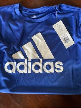 Adidas Royal Blue Short-Sleeve Logo Tee with White Print
Medium Plus